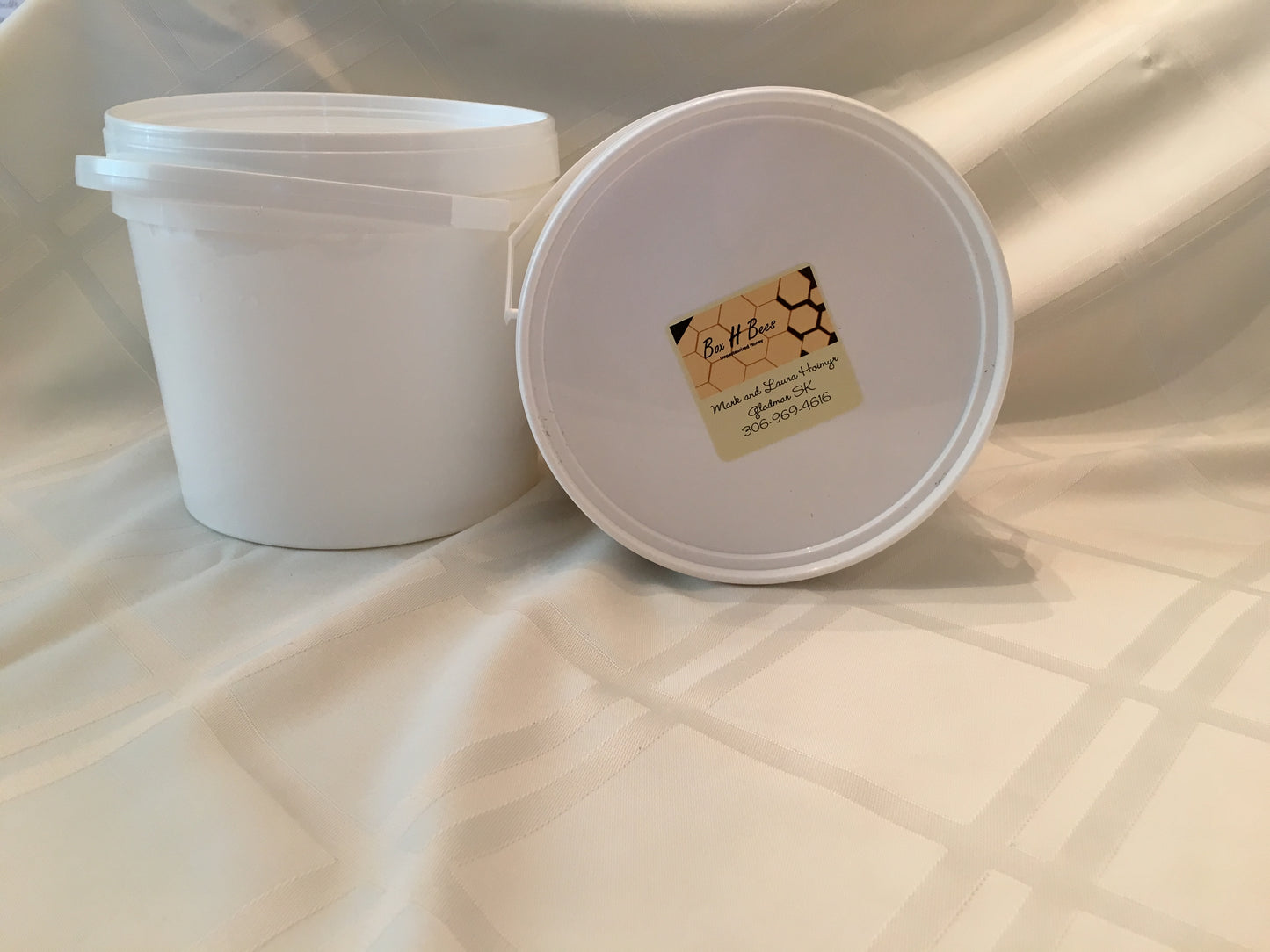 2 liter pail of honey from box h farm