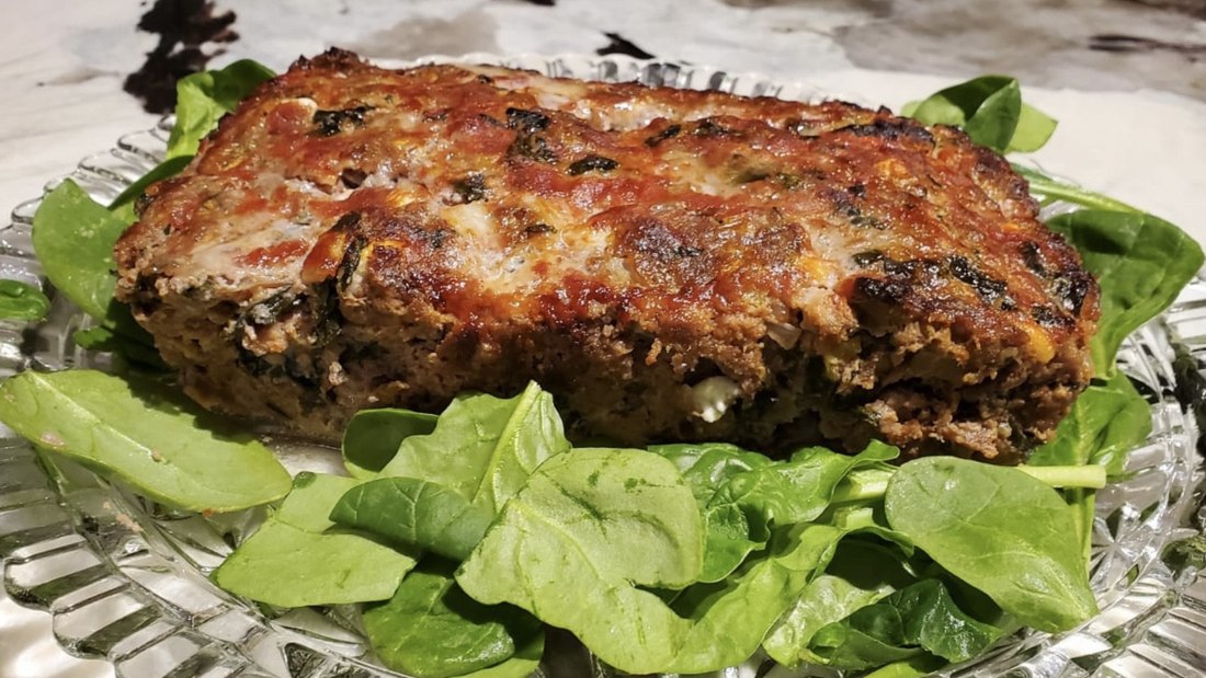 Greek spinach and feta meatloaf
